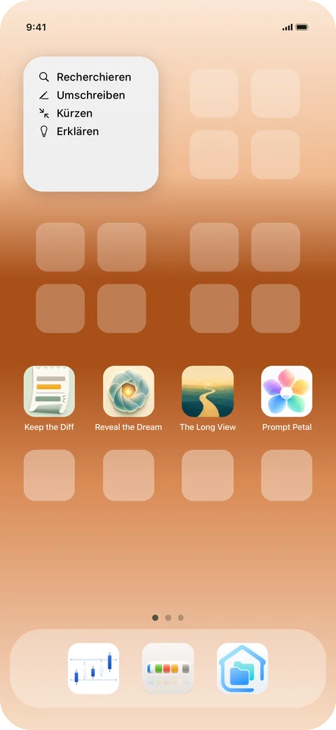 Deine Prompts in einem Widget auf einem iPhone-Home-Bildschirm