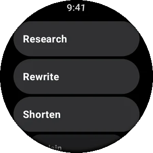 Your prompts on a Wear OS watch