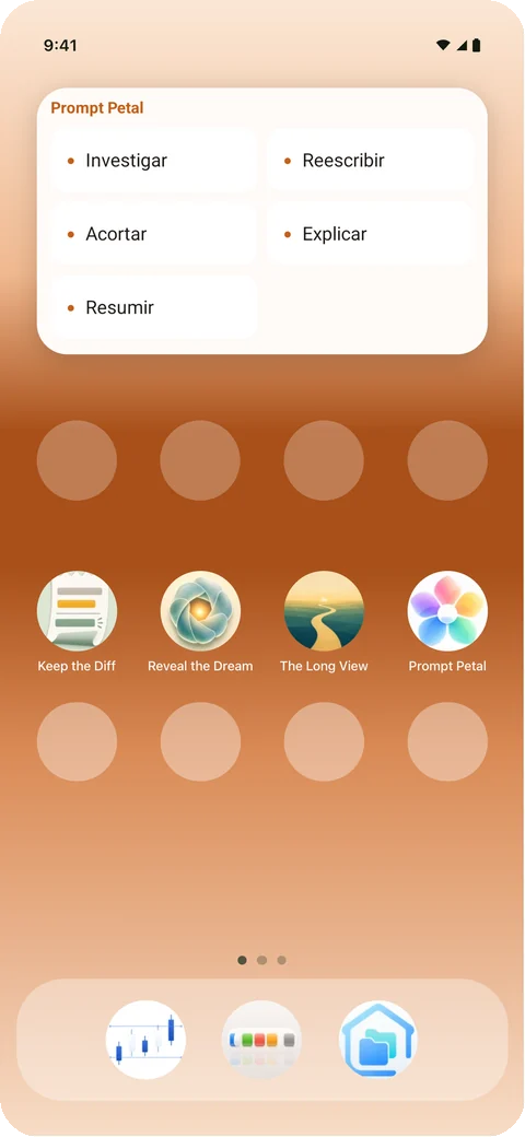Tus prompts en un widget en la pantalla de inicio de un Android