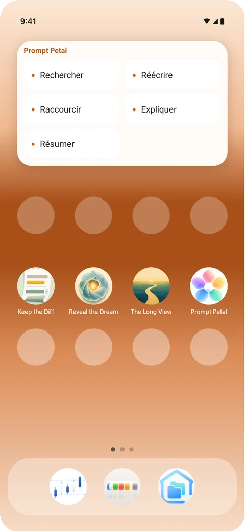 Vos prompts dans un widget sur l’écran d’accueil d’un Android