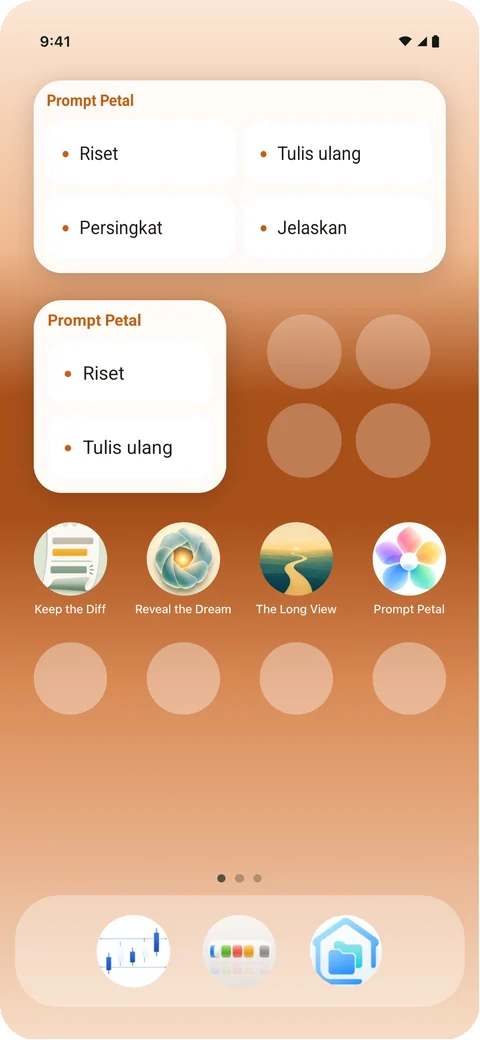 Prompt-mu di widget di layar utama Android
