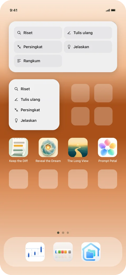 Prompt-mu di widget di layar utama iPhone