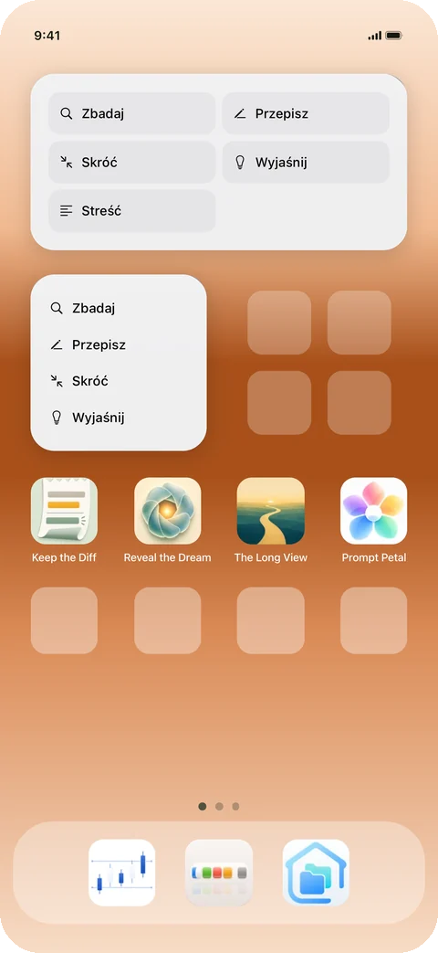 Twoje prompty w widżecie na ekranie głównym iPhone'a