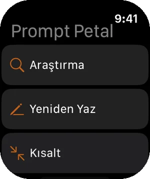 Apple Watch'ta promptların